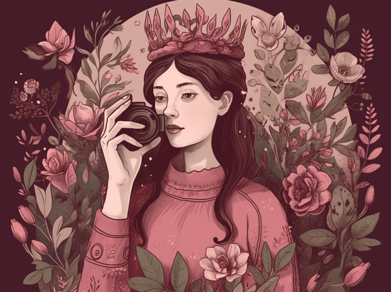 鲜花背景下的女孩母亲节插画原创手绘人物插画海报女神女王肌理插画,插画/手绘图,插画/手绘图库,插画/手绘图下载,插画/手绘